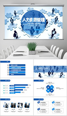精品人力資源管理PPT 專業背景素材與高效服務方案